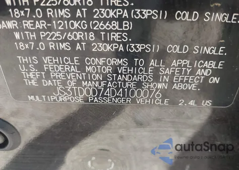 2013 Suzuki Grand Vitara Limited из США, поврежденный, VIN JS3TD0D74D4100076